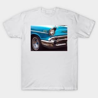 Chevrolet Bel Air Muscle Cart in Blue and Gold T-Shirt